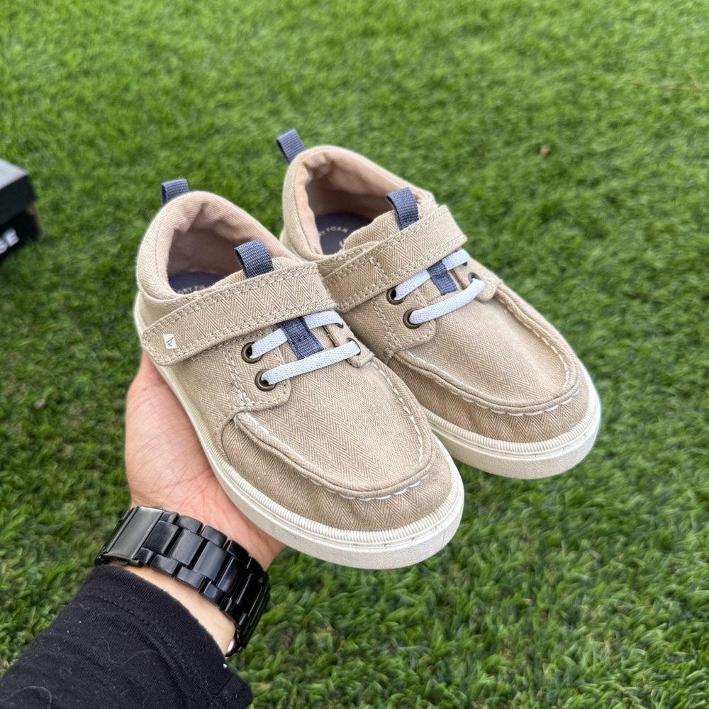 Sperry Kids Tan Canvas Sneaker Boat Shoes